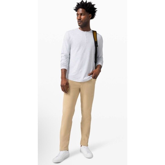 LULULEMON Lululemon ABC Pant Classic Size 31 Khaki 28” Inseam Warpstreme Active - Picture 3 of 11